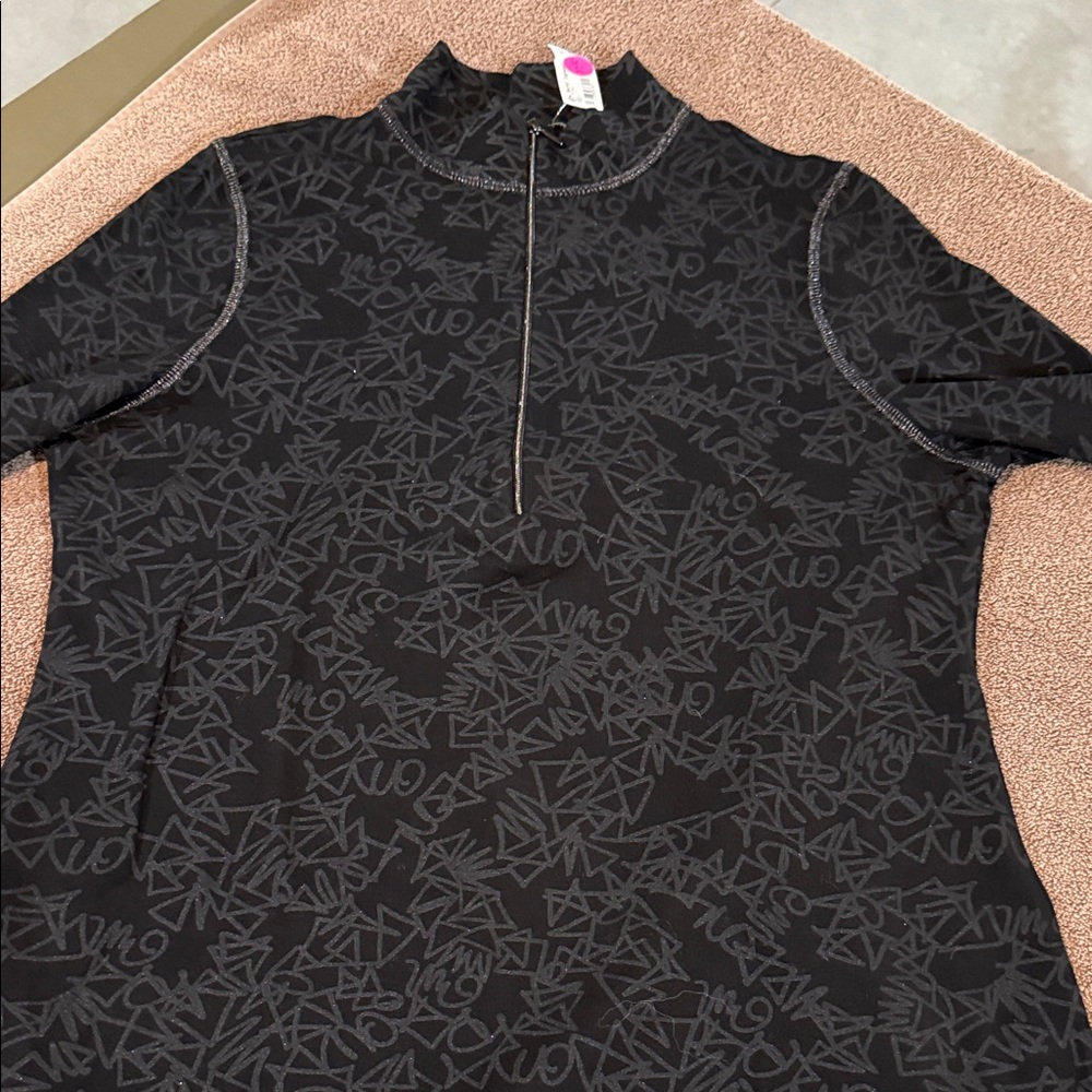 SNO SKINS Black Textured Long Sleeve Top
